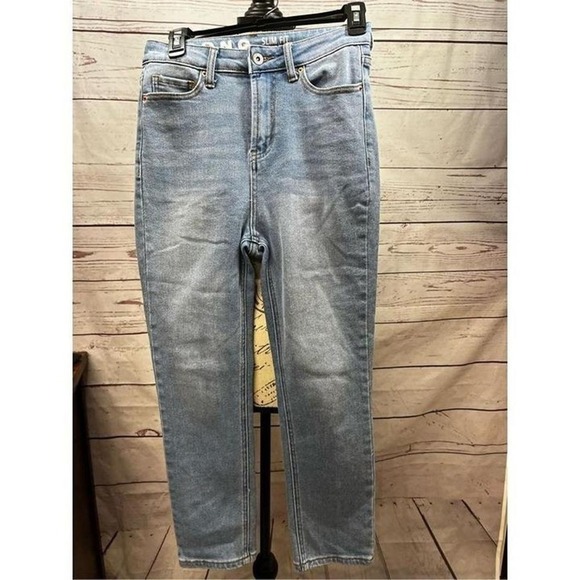 S.O.N.G. Denim - S.O.N.G. Slim Fit Super High‎ Rise Light Wash Denim Jeans Size 7/28 Blue